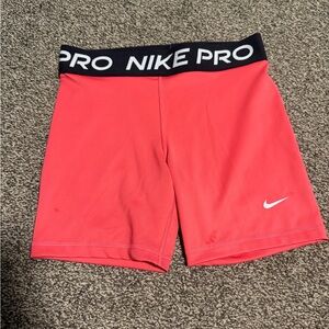 Nike Pro Women's Coral-Red Training Bike Shorts